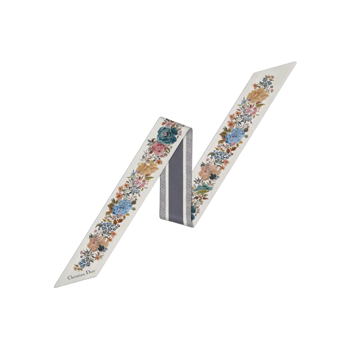 25JAH106I606-C087 (W) Dior Jardin D'hiver Mitzah Scarf White Multicolor Silk Twill - 대표 이미지 #1