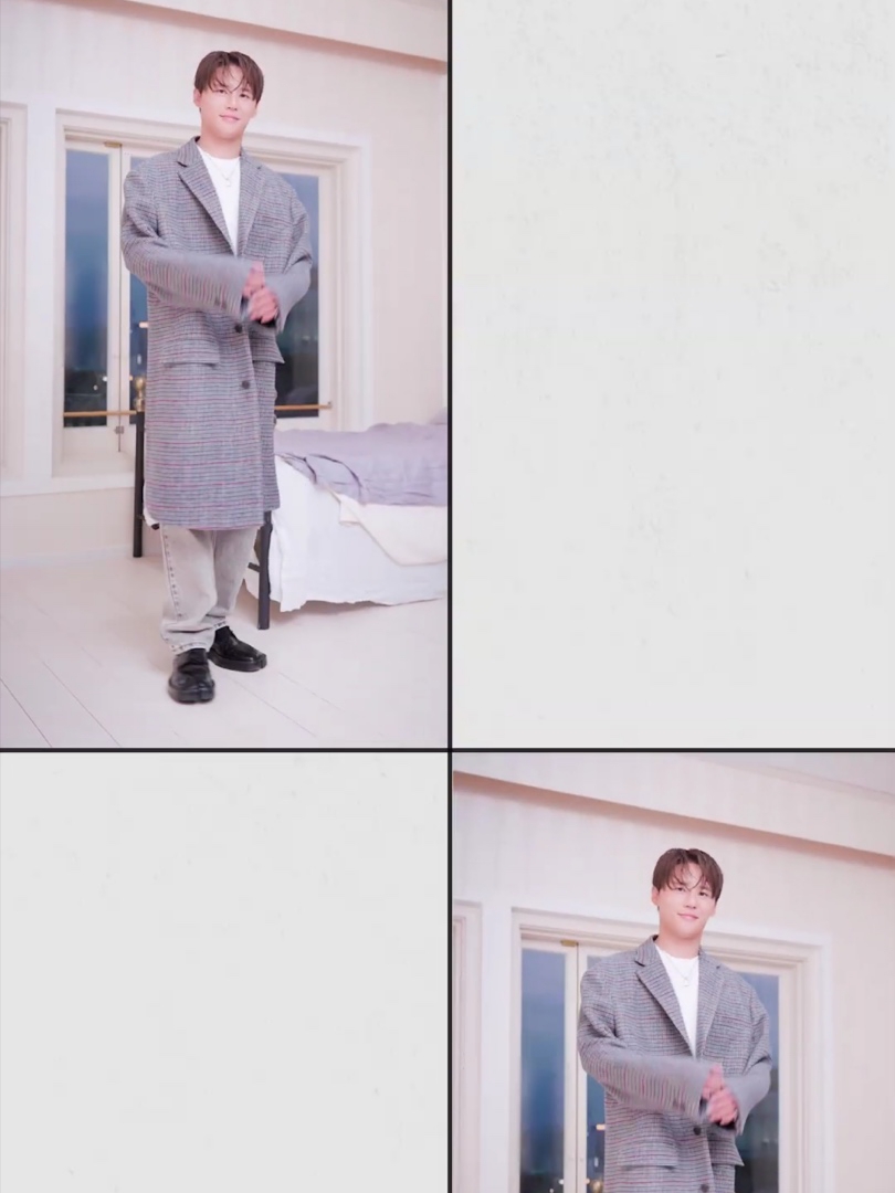 BY RANG Checked Wool-Blend Oversized Coat Check 착용 스타일 - 3