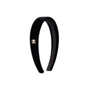 (W) Chanel Headband Velvet & Black