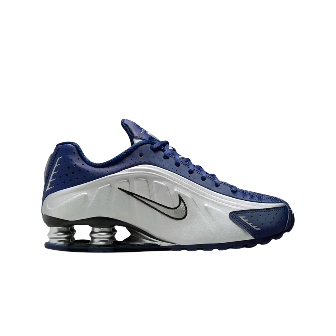 (W) 나이키 샥스 R4 블루 보이드 메탈릭 실버((W) Nike Shox R4 Blue Void Metallic Silver)