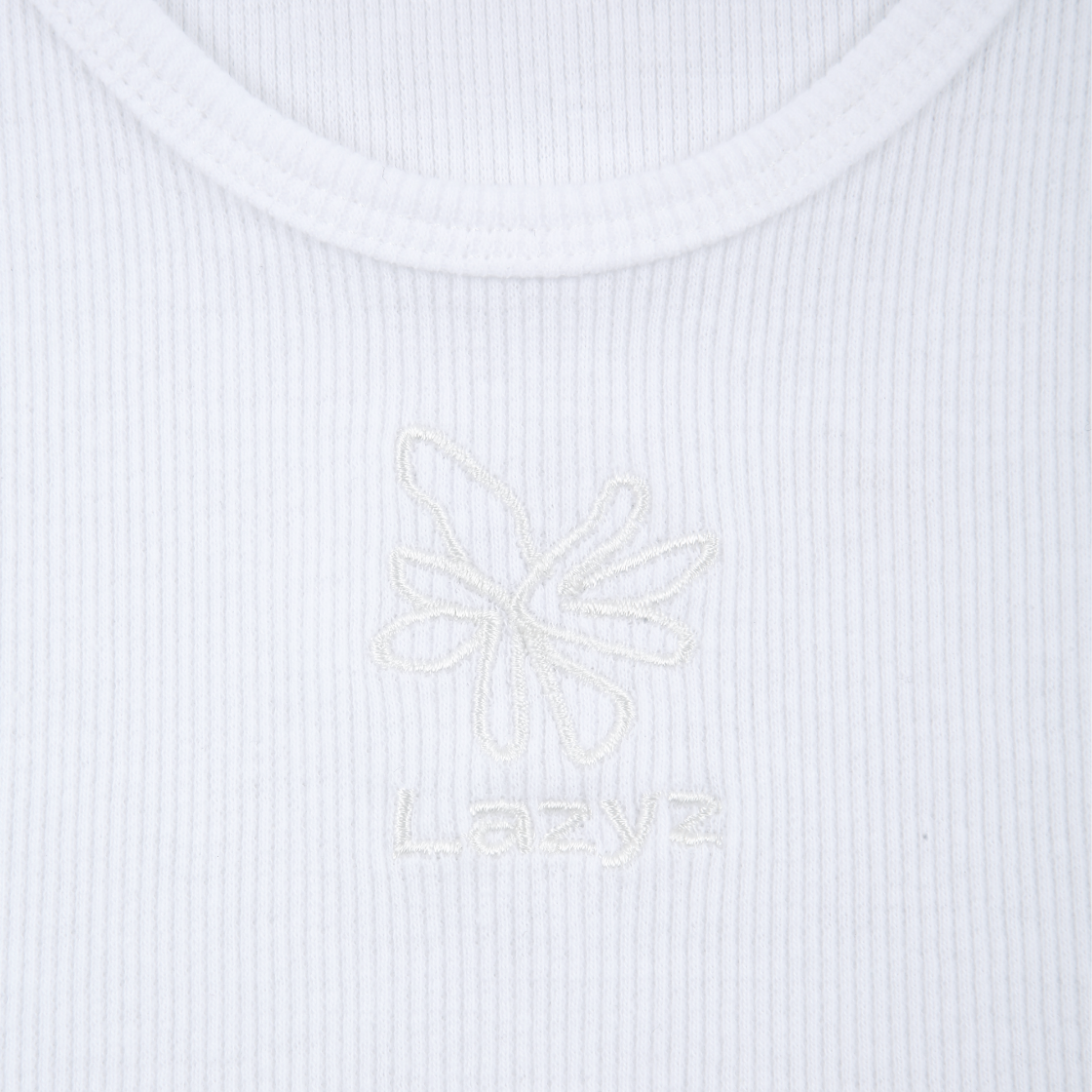 레이지지 레이지 플라워 탱크탑 화이트(Lazyz Lazy Flower Tank Top White) - 2