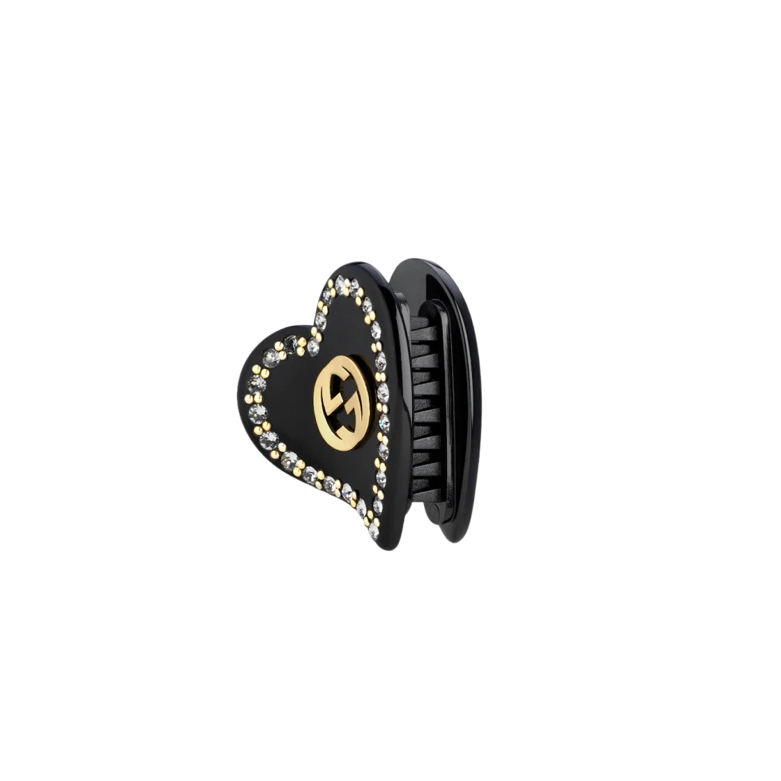 (W) 구찌 인터로킹 G 하트 헤어 클립 블랙 레진 | Gucci | KREAM (W) Gucci Interlocking G Heart Hair Clip Black Resin