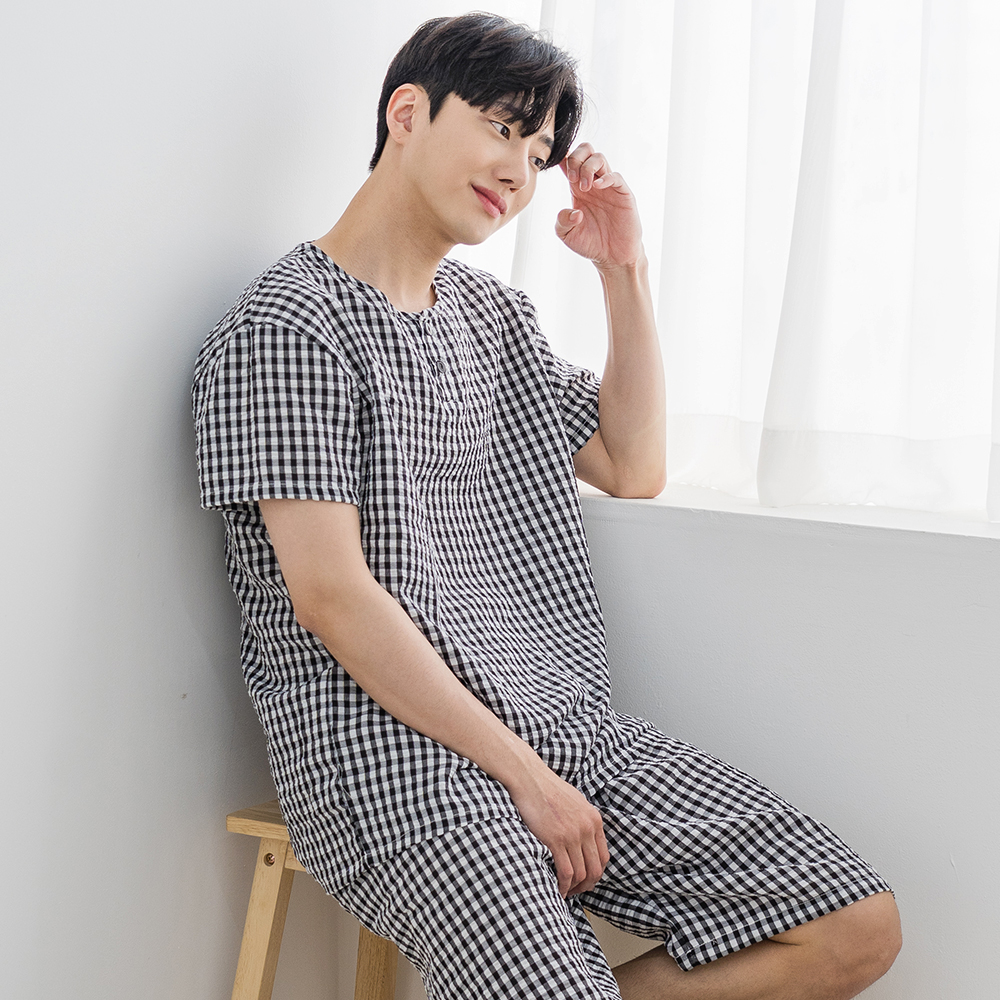 [3% 적립] 에이원 쿨 엠보 반팔 잠옷 세트 블랙([3% 적립] Aone Cool Emboss Short Sleeve Pajamas Set Black) - 2