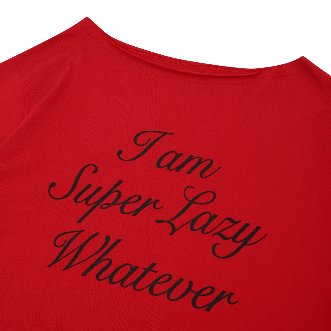 레이지지 슈퍼레이지 오프숄더 롱슬리브 티셔츠 레드(Lazyz Super Lazy Off Shoulder Long Sleeve T-Shirt Red) - 2