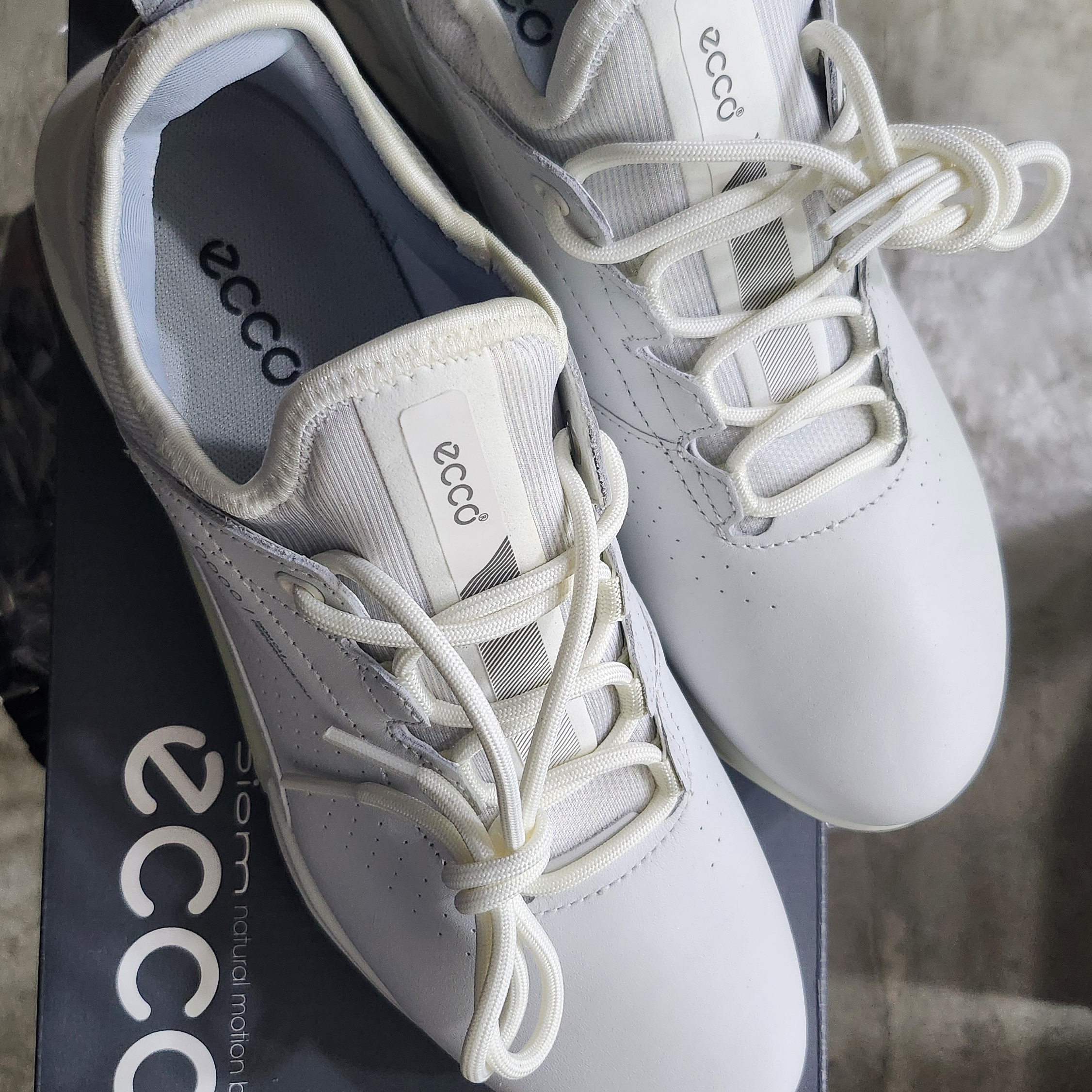 (W) Ecco Golf Biom C4 White 착용 스타일 - 1
