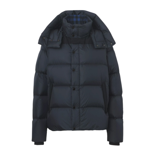 Burberry Detachable Sleeve Hooded Puffer Jacket Navy