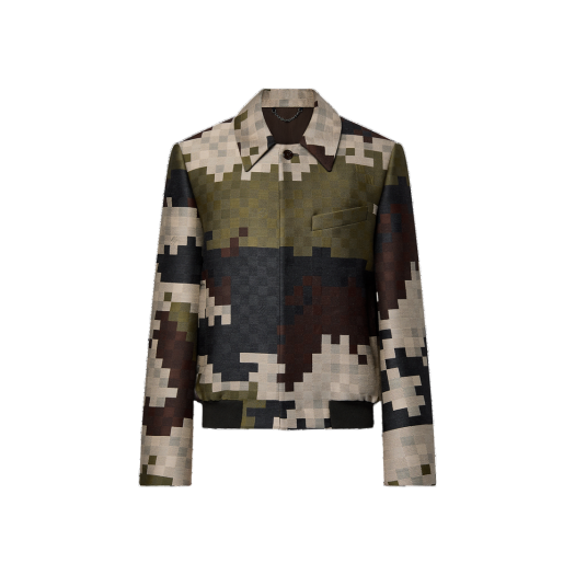 Louis Vuitton Silk Blend Tailored Damier Blouson Jacquard Damoflage