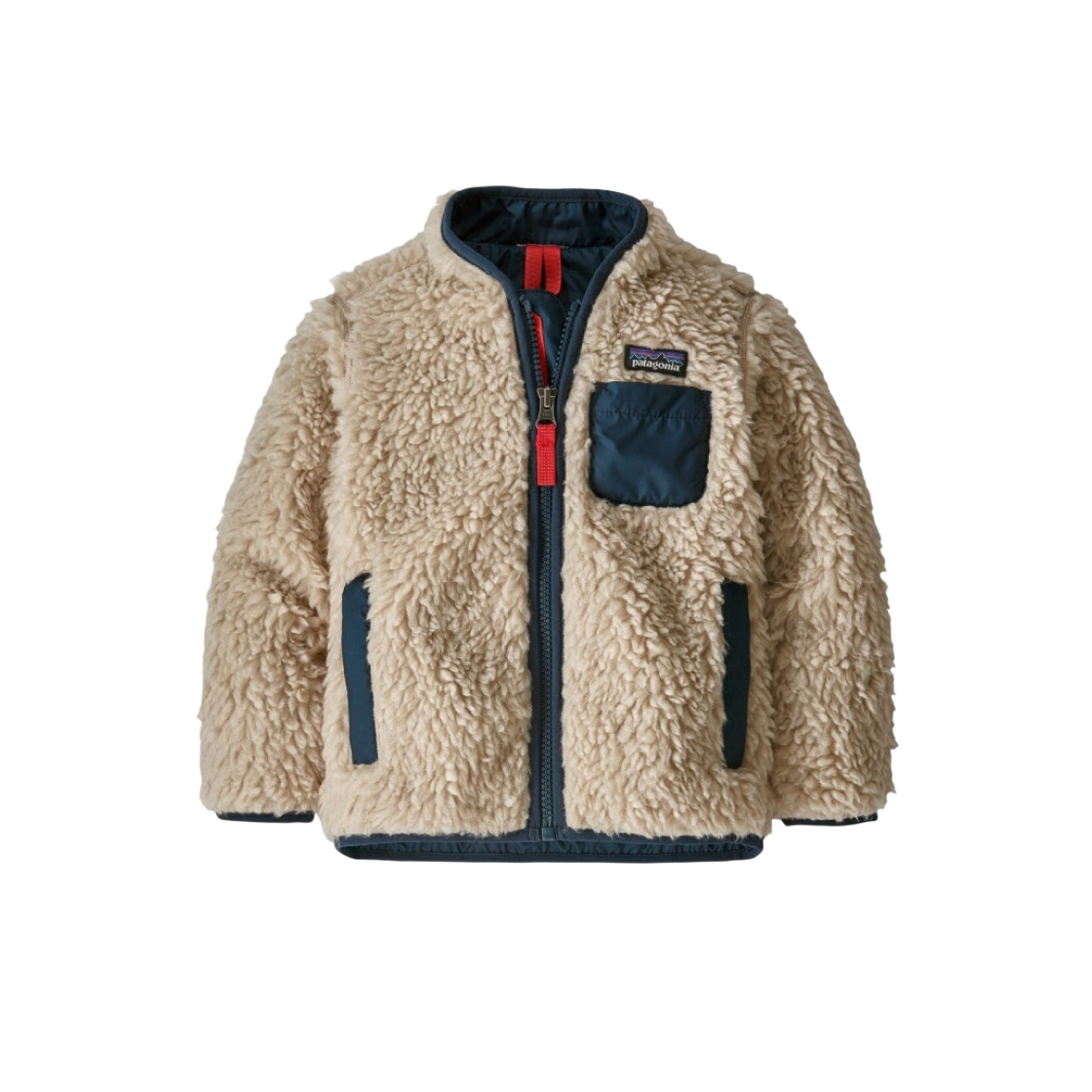 61025 (Baby) Patagonia Retro-X Fleece Jacket Natural New Navy - 대표 이미지 #1