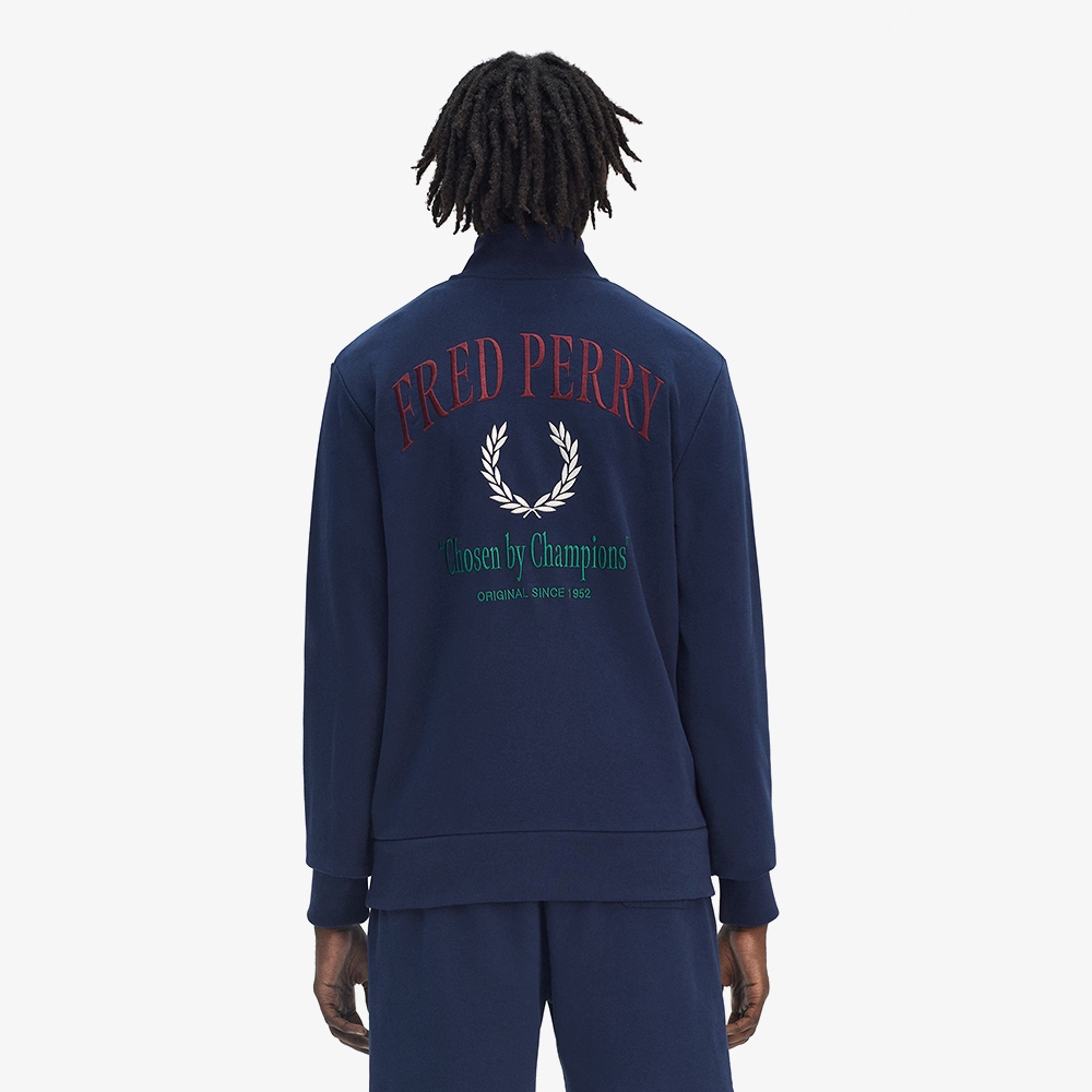 프레드페리 클럽하우스 엠브로이더드 챔피언 하프집 스웻셔츠 테니스블루(Fred Perry Clubhouse Embroidered Champion Half Zip Sweatshirt Tennis Blue) - 4