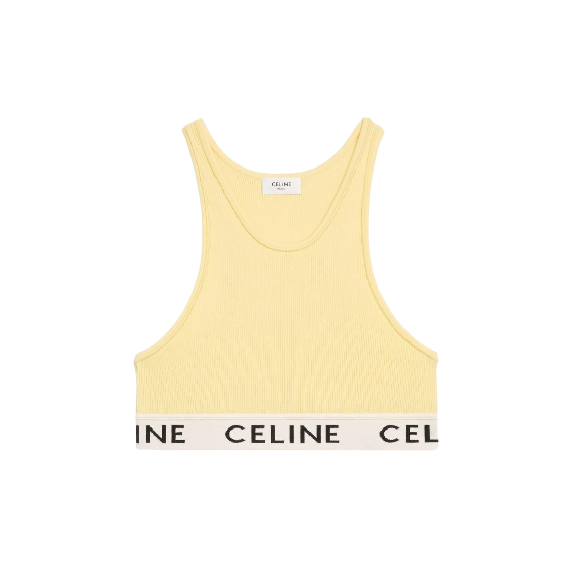 2A68L372N-11JO (W) Celine Sports Bra in Athletic Knit Light Yellow Off White - 대표 이미지 #1