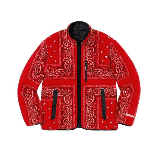 Supreme Reversible Bandana Fleece Jacket Red - 19FW