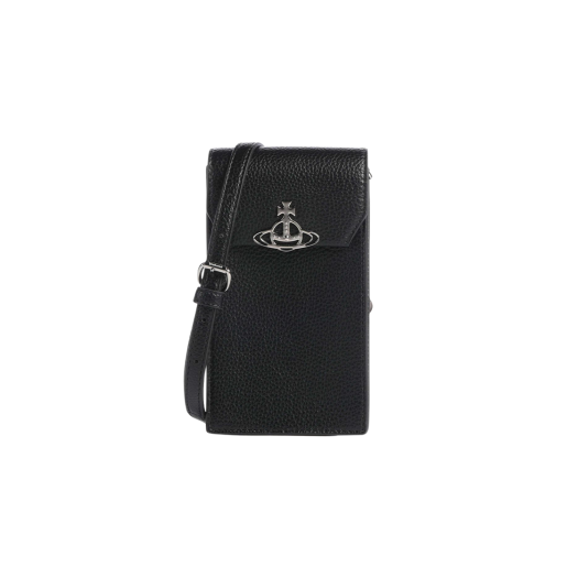 Vivienne Westwood Grain Leather Phone Bag Black
