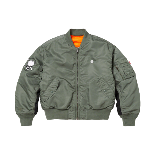 스투시 x CDG MA-1 자켓 올리브 | Stussy | KREAM 스투시 x CDG MA-1 자켓 올리브 | Stussy | KREAM