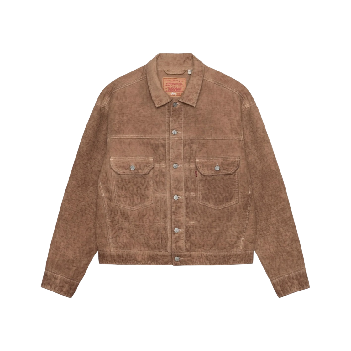 스투시 x 리바이스 자카드 트러커 자켓 브라운 | Stussy | KREAM