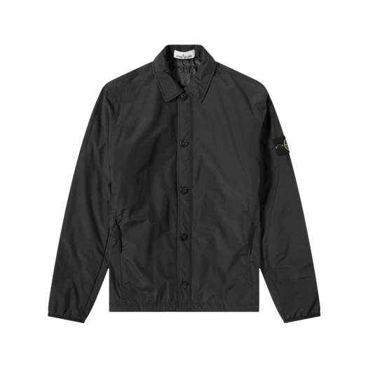Stone Island 11525 O-Cotton/R-Nylon Tela Primaloft Overshirt Black - 21FW