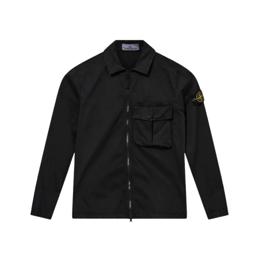 Stone Island 10304 Garment Dyed Stretch Cotton Overshirt Black - 23SS