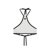 (W) Courreges Light Ribs Contrast Crop Top Heritage White Black