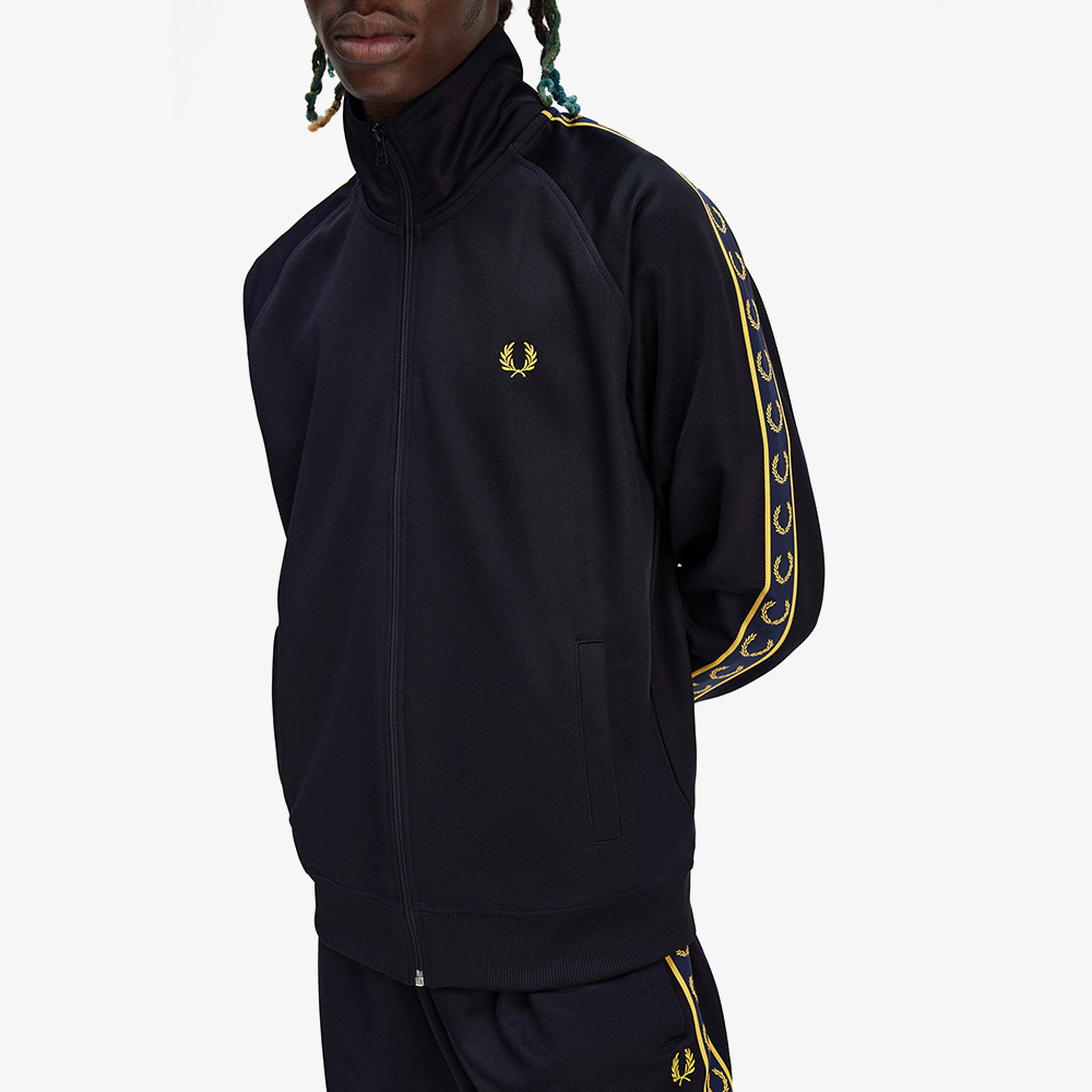 프레드페리 컨트라스트 테잎 트랙재킷 네이비/허니콤(Fred Perry Contrast Tape Track Jacket Navy/Honeycomb) - 5