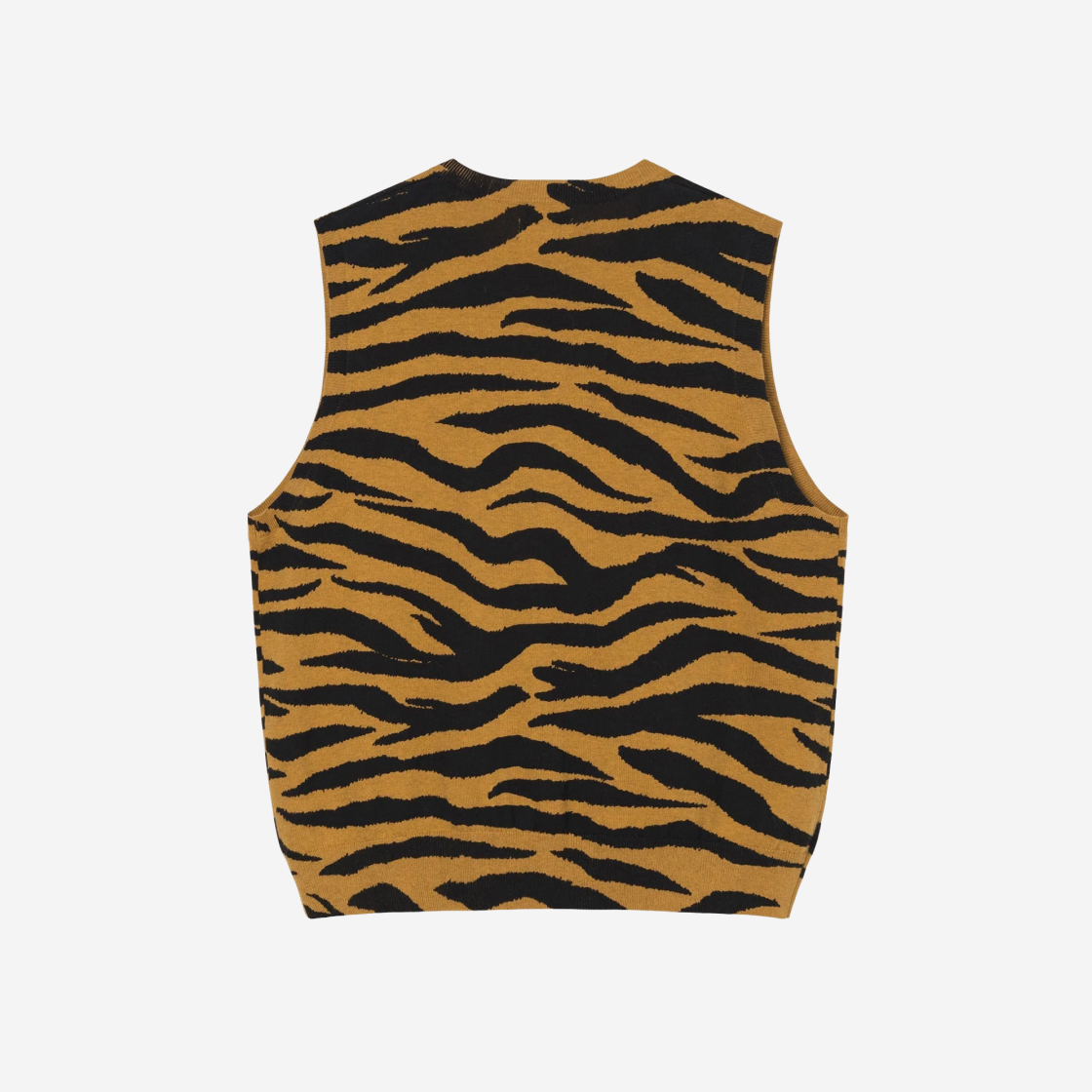 스투시 타이거 프린티드 스웨터 베스트 머스타드(Stussy Tiger Printed Sweater Vest Mustard) - 2