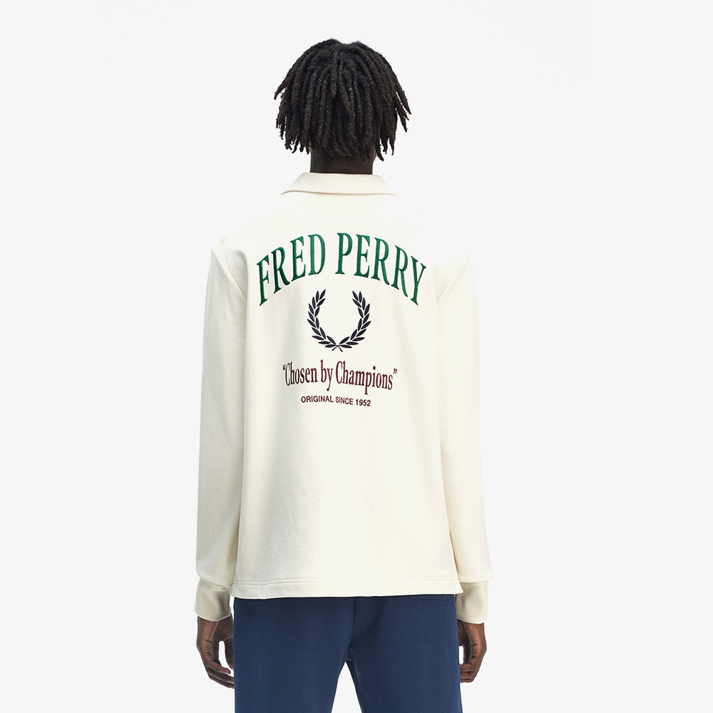 프레드페리 클럽하우스 엠브로이더드 챔피언 칼라 스웻셔츠 에크루(Fred Perry Clubhouse Embroidered Champion Collared Sweatshirt Ecru) - 4