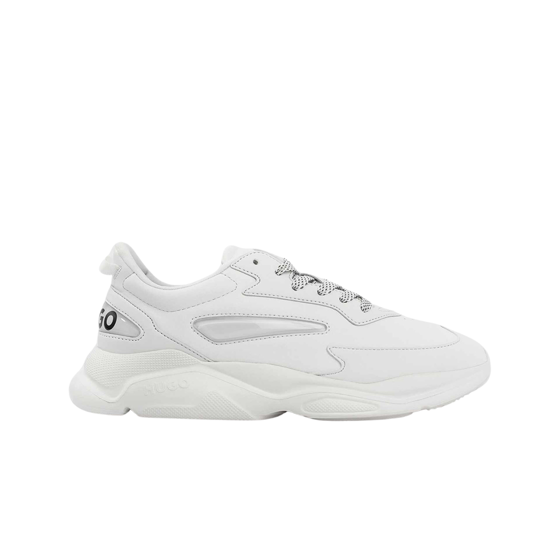 50523842-100 Hugo Boss Canvas Effect Fabric Mixed Material Sneakers White