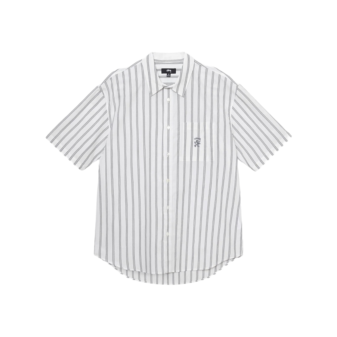 1110290 Stussy Boxy Striped SS Shirt Off White Stripe - 대표 이미지 #1
