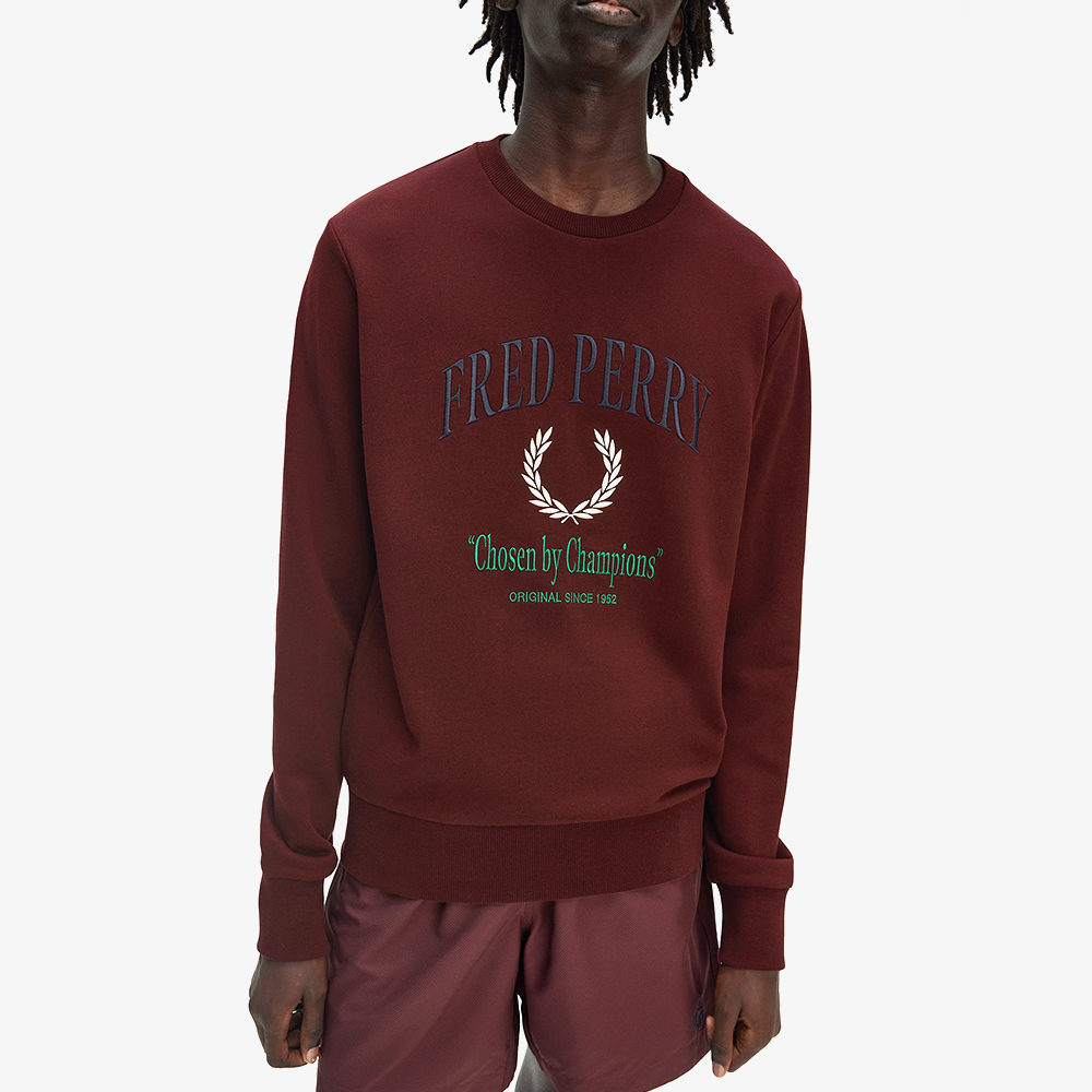 프레드페리 클럽하우스 엠브로이더드 챔피언 스웻셔츠 옥스블러드(Fred Perry Clubhouse Embroidered Champion Sweatshirt Oxblood) - 5
