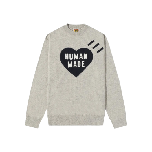Human Made Heart L/S Knit Sweater Grey