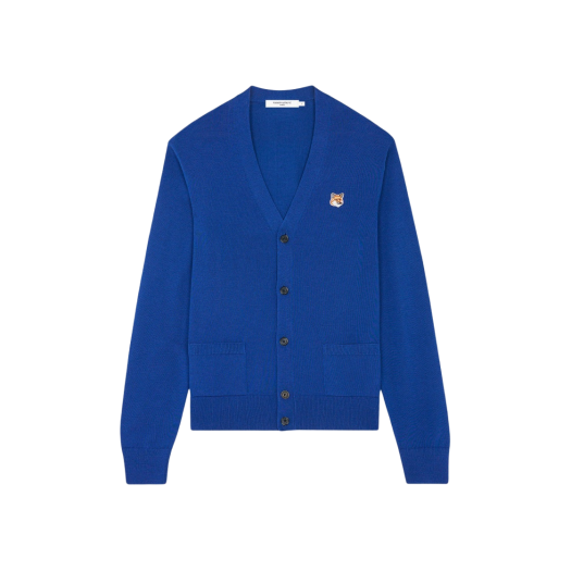 Maison Kitsune Fox Head Patch Classic Cardigan Deep Blue