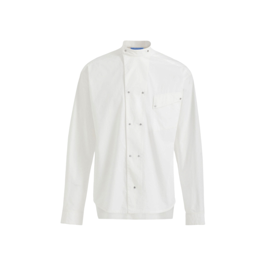 H&M x Mugler Double Breasted Poplin Shirt White