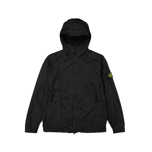 Stone Island 40522 Crinkle Reps Nylon Garment Dyed Hooded Jacket Black - 23SS