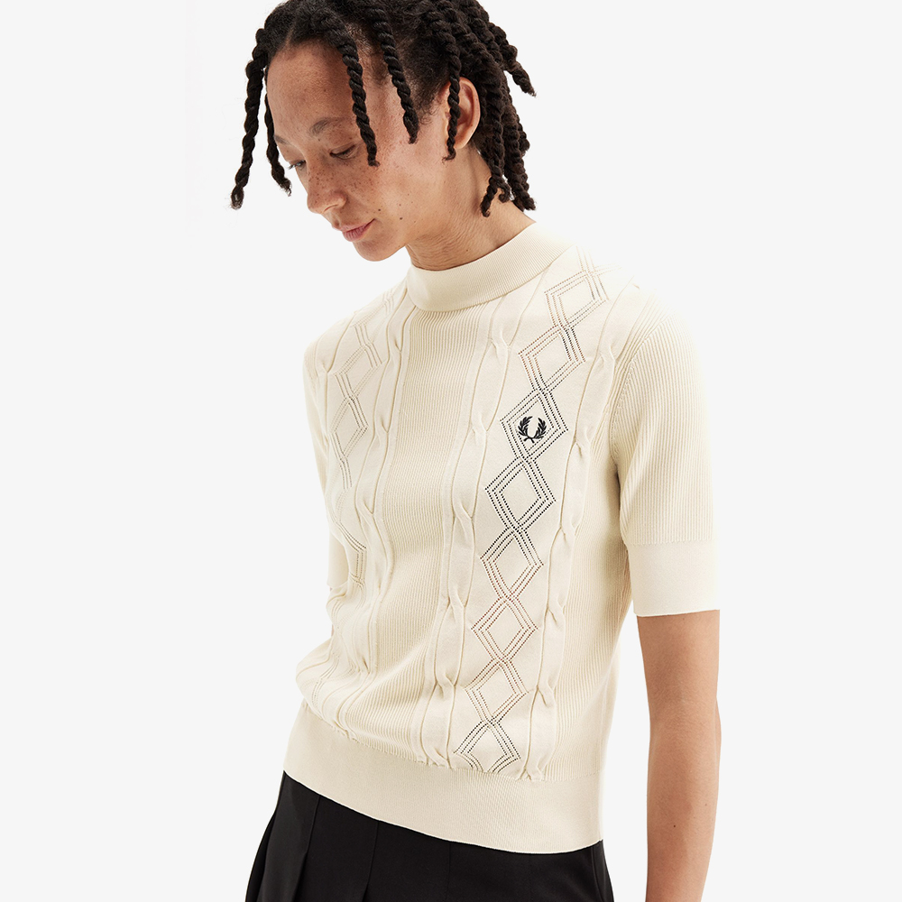 프레드페리 우먼즈 텍스쳐드 니트 탑 오트밀(Fred Perry Womens Textured Knitted Top Oatmeal) - 4