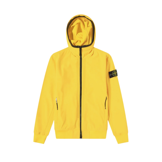 Stone Island 40427 Light Soft Shell Hooded Blouson Yellow - 22SS