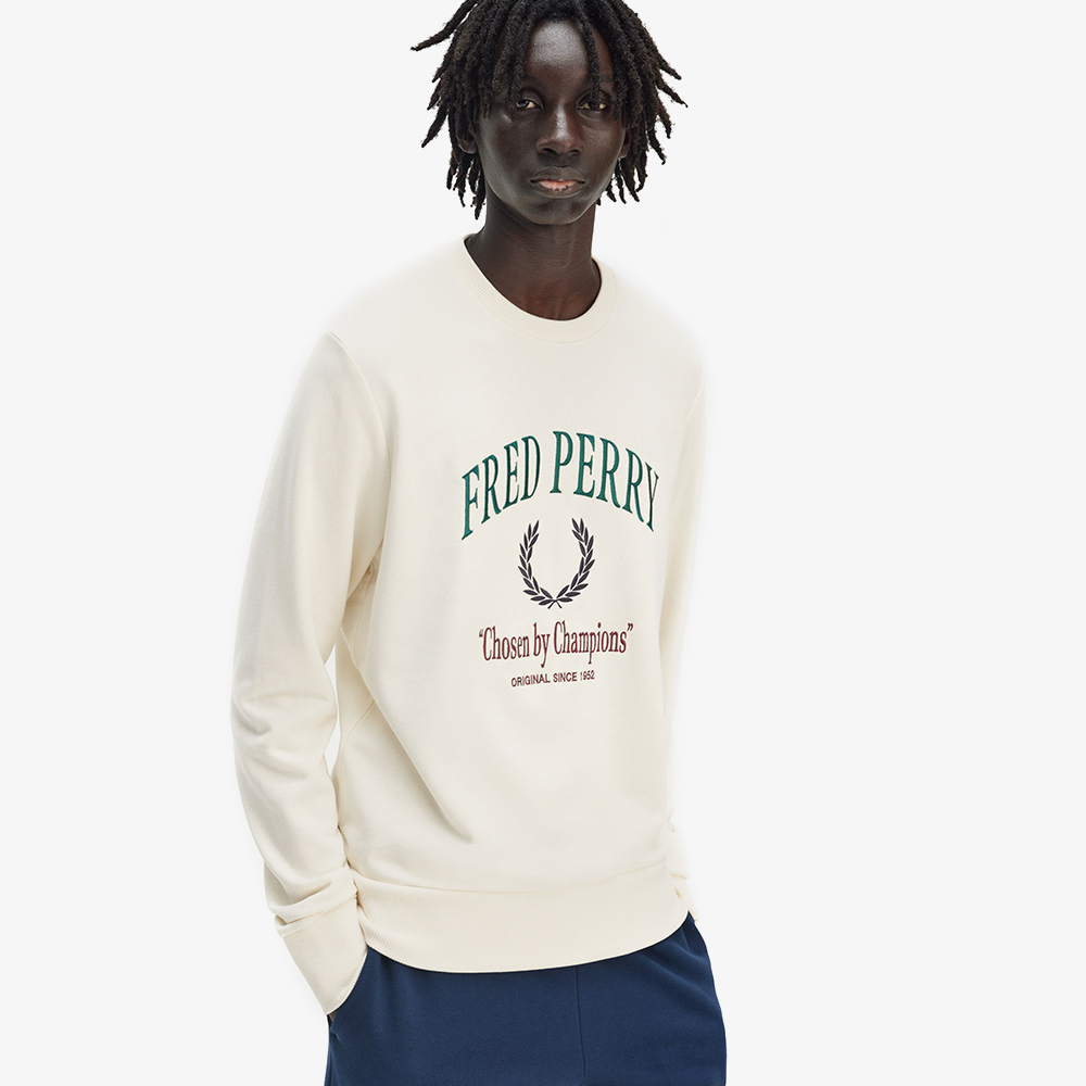 프레드페리 클럽하우스 엠브로이더드 챔피언 스웻셔츠 에크루(Fred Perry Clubhouse Embroidered Champion Sweatshirt Ecru) - 4