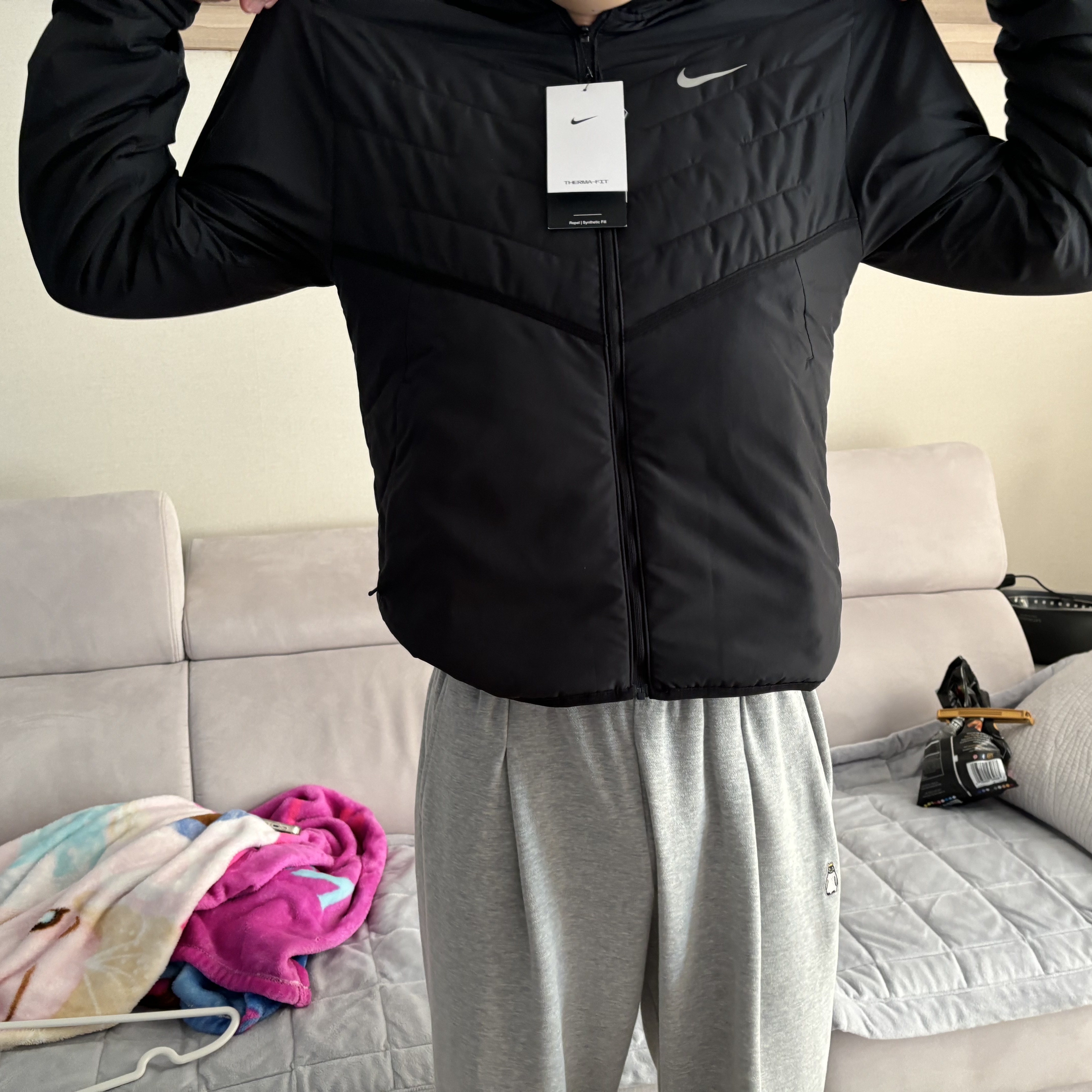 Nike Therma-Fit Repel Synthetic Fill Running Jacket Black - Asia 착용 스타일