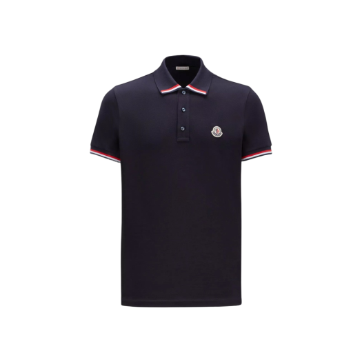 Moncler Logo Polo Shirt Navy Blue - 23SS