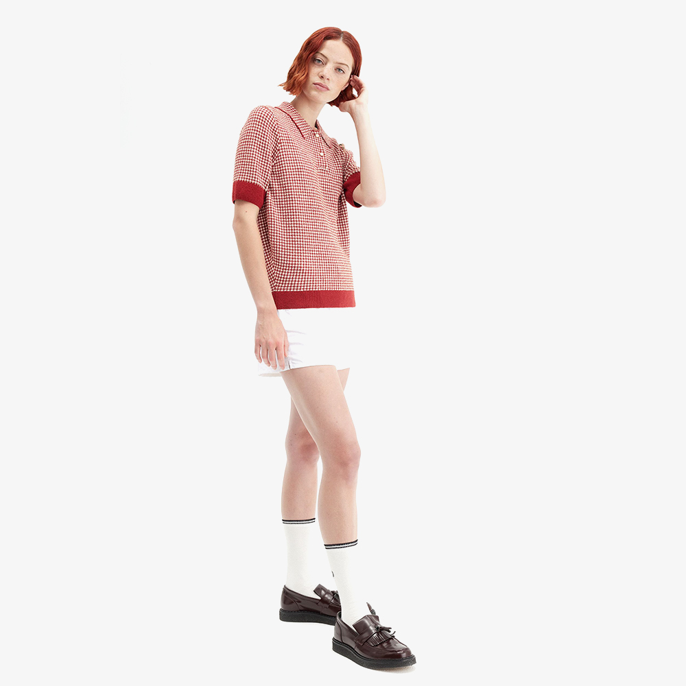 프레드페리x에이미 와인하우스 깅엄 니트 셔츠 번트레드(Fred PerryxAmy Winehouse Gingham Knitted Shirt Burnt Red) - 5