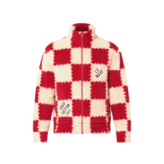Louis Vuitton x Nigo Jacquard Damier Fleece Blouson Garnet Red