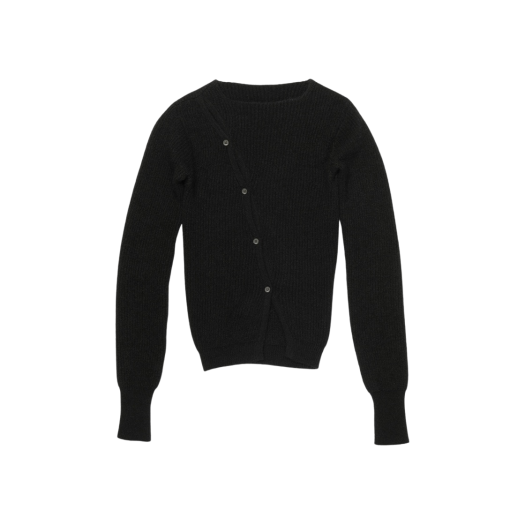 (W) Jacquemus La Maille Pau Asymmetric Cardigan Black