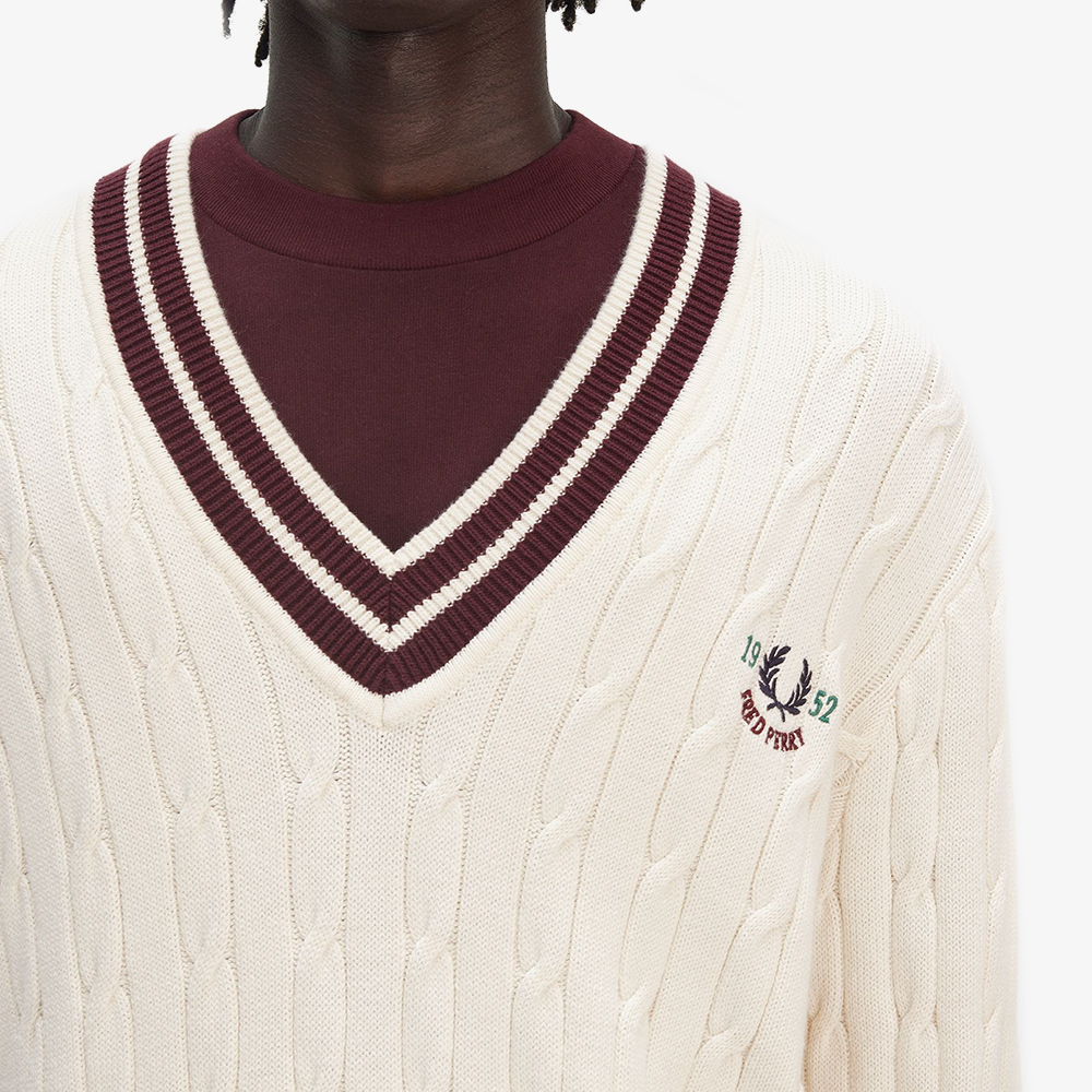 프레드페리 클럽하우스 테니스 케이블 스웨터 에크루(Fred Perry Clubhouse Tennis Cable Sweater Ecru) - 4