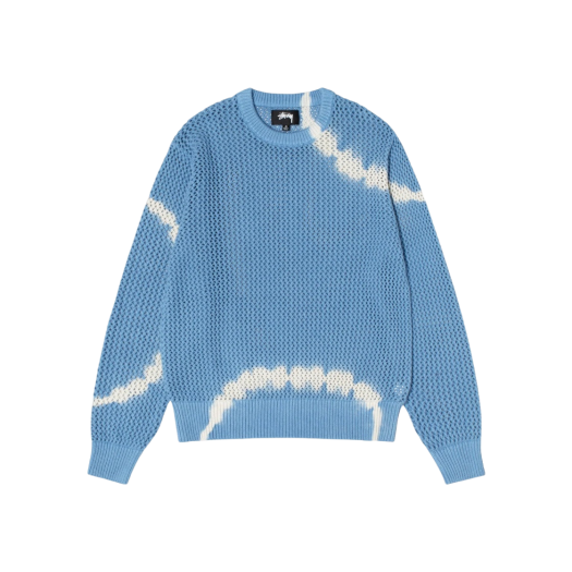 Stussy Pigment Dyed Loose Gauge Sweater Tie Dye Blue