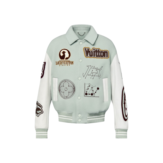 Louis Vuitton Varsity Leather Blouson Aqua