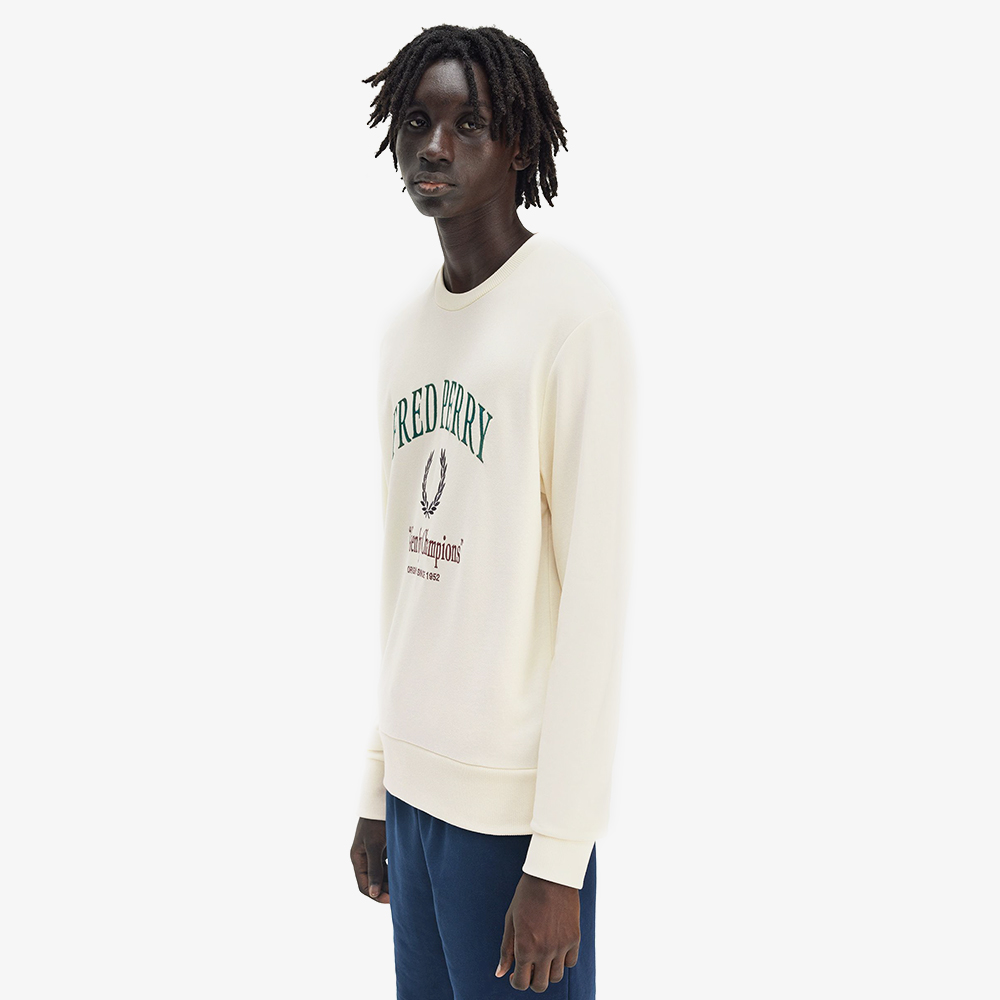 프레드페리 클럽하우스 엠브로이더드 챔피언 스웻셔츠 에크루(Fred Perry Clubhouse Embroidered Champion Sweatshirt Ecru) - 5