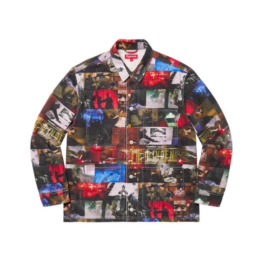 Supreme Nas and DMX Collage Denim Chore Coat Multi-Color - 21FW