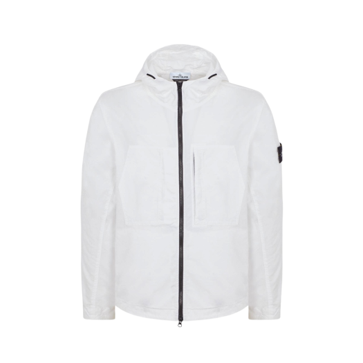 Stone Island 43310 Supima Cotton Hooded Jacket White - 23SS