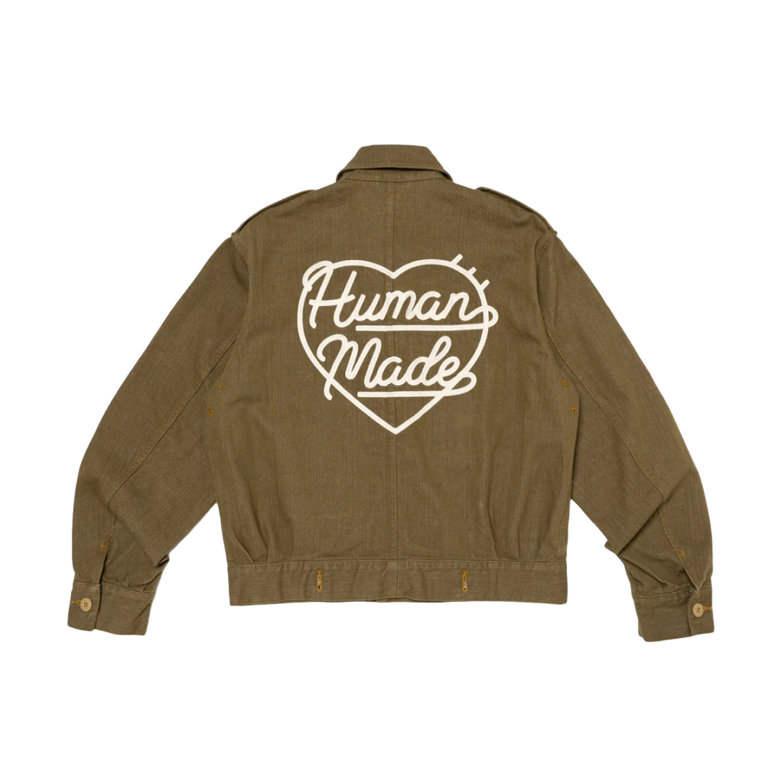 휴먼 메이드 밀리터리 데님 자켓 올리브 드랩 | Human Made | KREAM