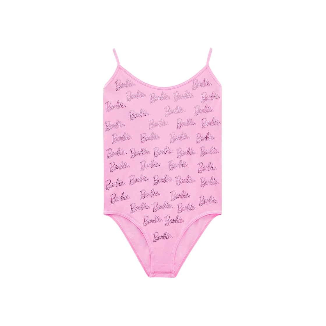 (W) 자라 x 바비 매텔 라인스톤 바디수트 핑크 | Zara | KREAM (W) Zara x Barbie Mattel Rhinestone Bodysuit Pink