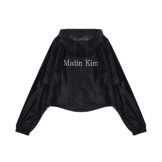 W) 마뗑킴 로고 코팅 점퍼 블랙 | Matin Kim | KREAM