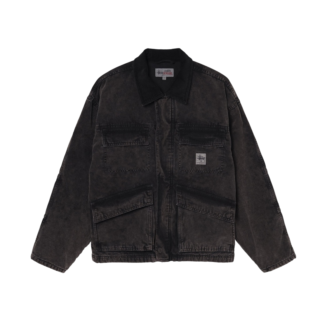 ジャケット・アウター STUSSY WASHED CANVAS ZIP SHIRT STUSSY WASHED CANVAS ZIP SHIRT
