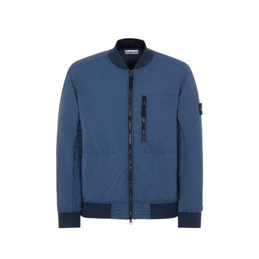 Stone Island 41331 Skin Touch Nylon-TC Garment Dyed Bomber Jacket Avio Blue - 22SS